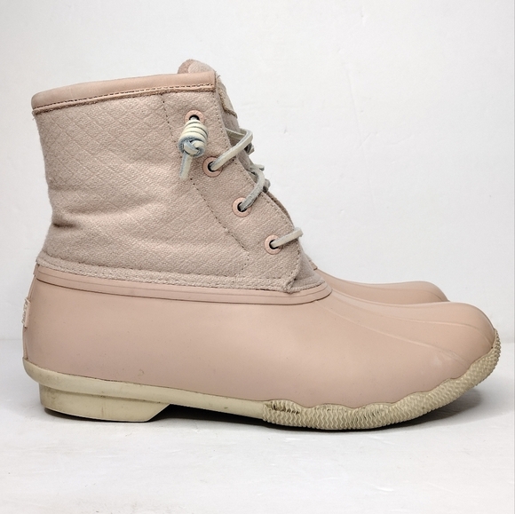 Sperry Saltwater Wool Rose Dust Insulated Lace Up Waterproof Winter Boots - Picture 3 of 16